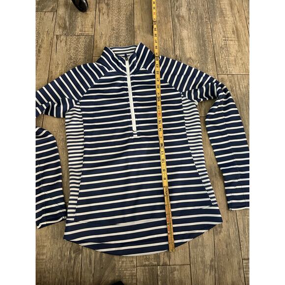 Vineyard Vines Performance Deep Bay Stripe Long Sleeve Half Zip Shirt Size S - Picture 11 of 13